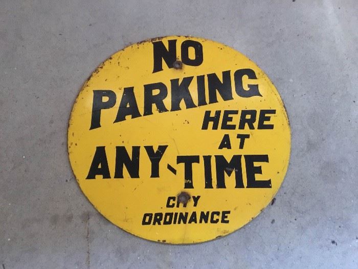 Vintage Metal No Parking Sign