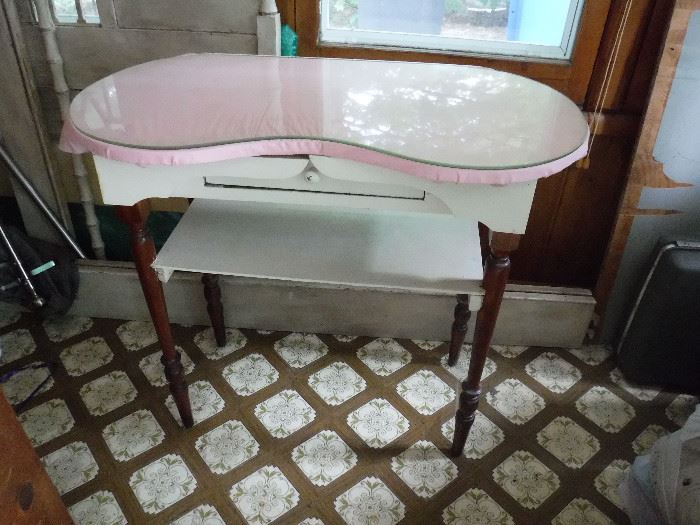 Vanity Glass Top Table, Folding Arm Pieces