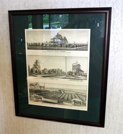Framed Kansas Historical Prints, Qty 3, 23" x 19.5"