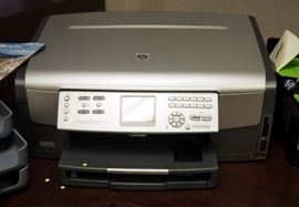 HP Photo Smart 3210 All In One Printer / Scanner / Copier, With Ink Cartridges And Assorted Office Supplies