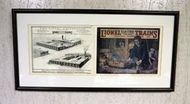 Lionel Electric Train Framed Prints, Qty 2, 13.5" x 27"