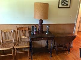 Antique chairs and tables