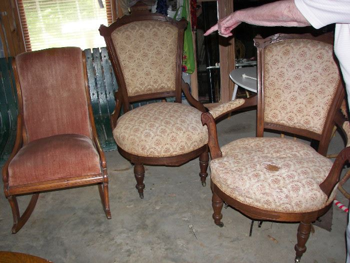 antique chairs and rocker