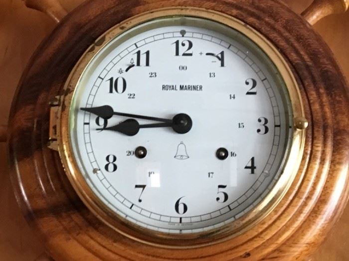 decor royal mariner ship clock closeup