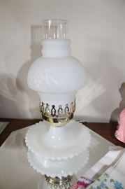 decor white milk glass lamp
