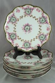 Stunning Set of (6) Haviland Salad Plates (Schleiger Number H1972; Blank 216a)