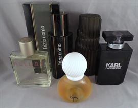 Lot of Men's Cologne and Aftershave - Most are Full!  (2 Bottles at 75% Full) - Chanel, Bijan, Krizia, Karl Lagerfeld & Claude Montana