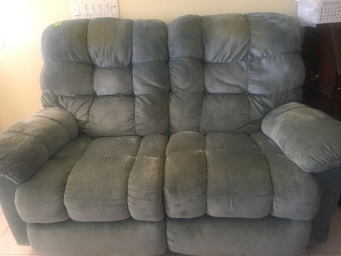 There are 2 of these reclining Lazy Boy light blue love seats in excellent condition.
