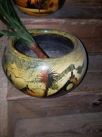 Planters hand painted in Mexico