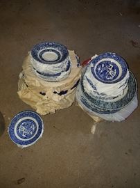 Variety of blue & white dishes
