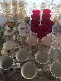 tea cups, goblets