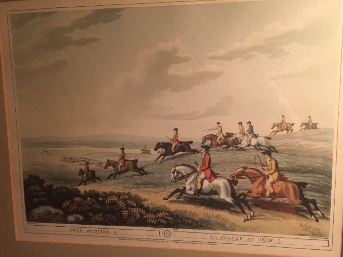2nd of two early English Hunting lithographs
