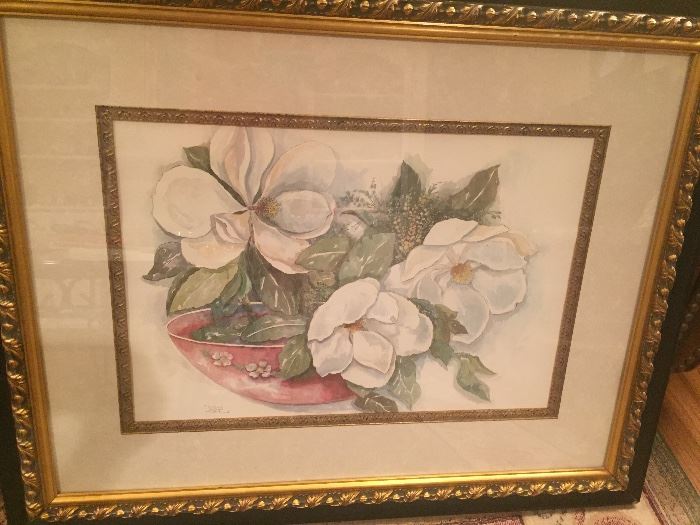 Gorgeous very large signed framed Mary Bertrand print
