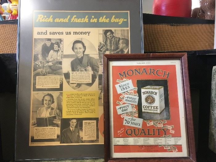 Monarch Coffee and Chase & Sanborn Coffee Ads      http://www.ctonlineauctions.com/detail.asp?id=746782