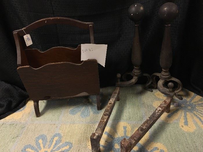 Andirons and Magazine Rack       http://www.ctonlineauctions.com/detail.asp?id=746842  