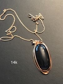 14k and Onyx Necklace 