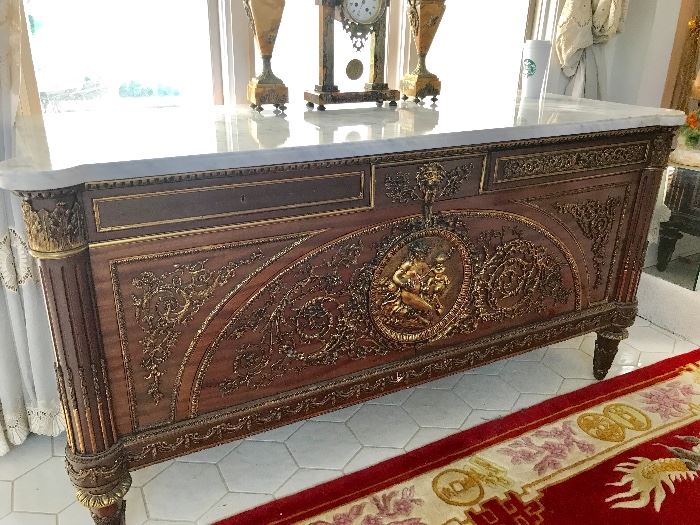 Magnificent Empire-  Napoleon Buffet- with marble top  -All these pieces were purchased in an art gallery in Italy