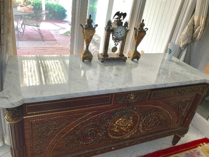 Magnificent Empire-  Napoleon Buffet- with marble top  -All these pieces were purchased in an art gallery in Italy
