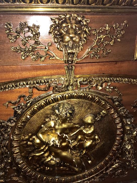 Magnificent Empire-  Napoleon Buffet- with marble top  -All these pieces were purchased in an art gallery in Italy. Front medallion 