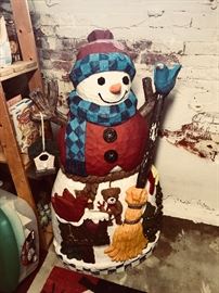 4 1/2 foot tall resin snowman