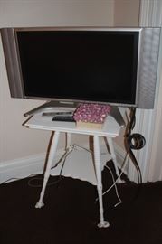 Flat Screen TV and Small White Table