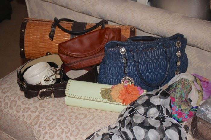 Assorted Handbags and Scarves