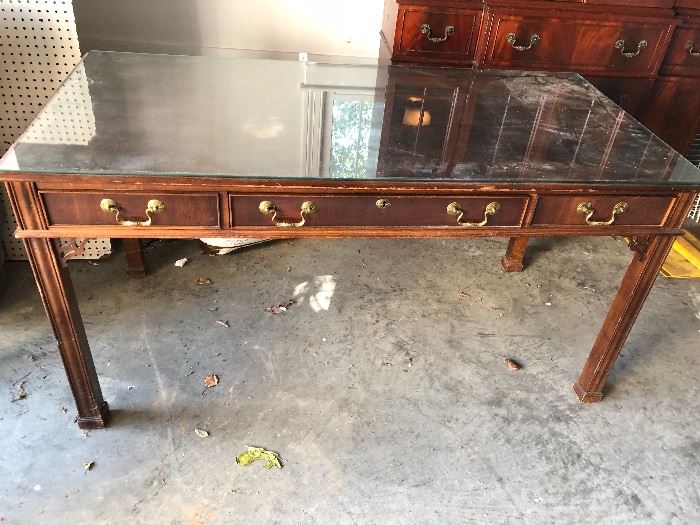 glass top desk or table