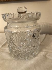 Cut and pressed glass biscuit jar