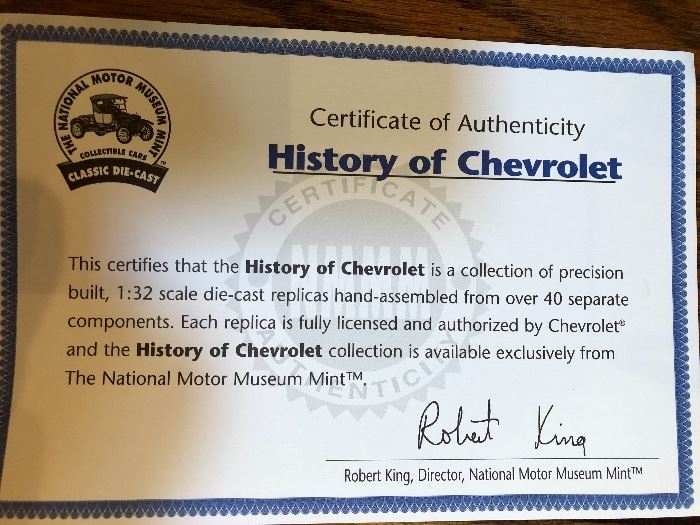 28 Chevrolet model cars -National Motor Museum Mint 