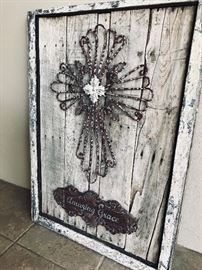 Weathered Amazing Grace sign.