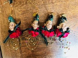 Katherine's Collection. Christmas ornaments. Jesters. Retired set. $20 each.