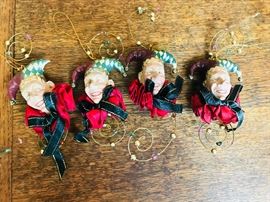 Katherine's Collection. Christmas ornaments. Jesters. Retired set. $20 each.