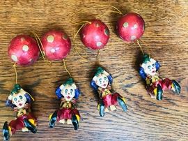 Katherine's Collection. Clown hanging from balloon. Retired. Small. $15 each.