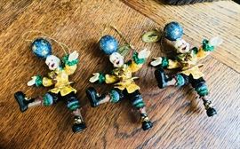 Katherine's Collection. Clown with blue ball with stars on head. Retired. Small. $15 each.