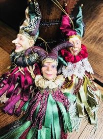 Katherine's Collection. Christmas ornaments. Jesters with tassels. Retired set. $22 each.