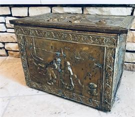 Brass fireplace box from England. $100