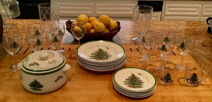 Spoke Christmas Dishes and glassware