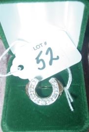 Gold & Diamond Mans Horseshoe Ring
