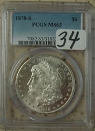 PCGS Graded MS63 1878-S Morgan Dollar