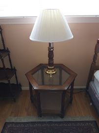 Hexagon Shaped Glass Top Table