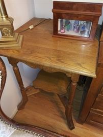 Vintage End Table With Wheels