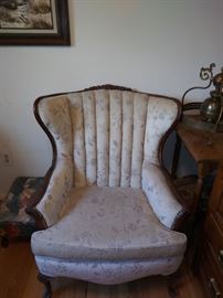 Wing back chair Carved with Matching Sofa