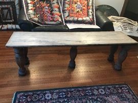 Primitive Marble Top Coffee Table 