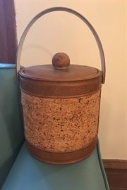 Mid Century Cork Ice Bucket
