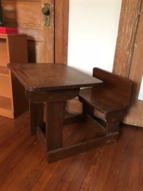 Antique Wood School Desk