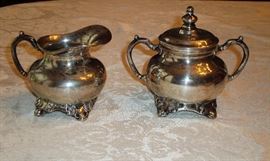 "C. ZURITA" STERLING SILVER CREAMER and SUGAR SET.