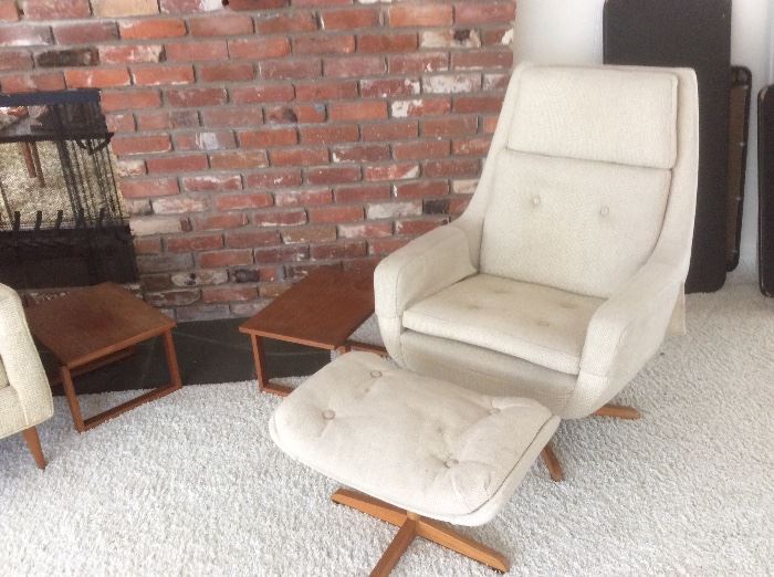 MCM chair and footstool