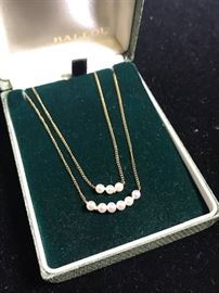 Ballou 14kt Gold  Pearl Necklaces