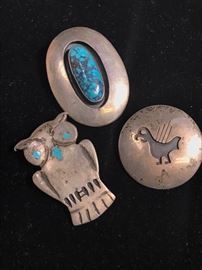  Turquoise and Silver Pins