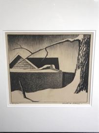 Kenneth M Adams Signed Lithograph